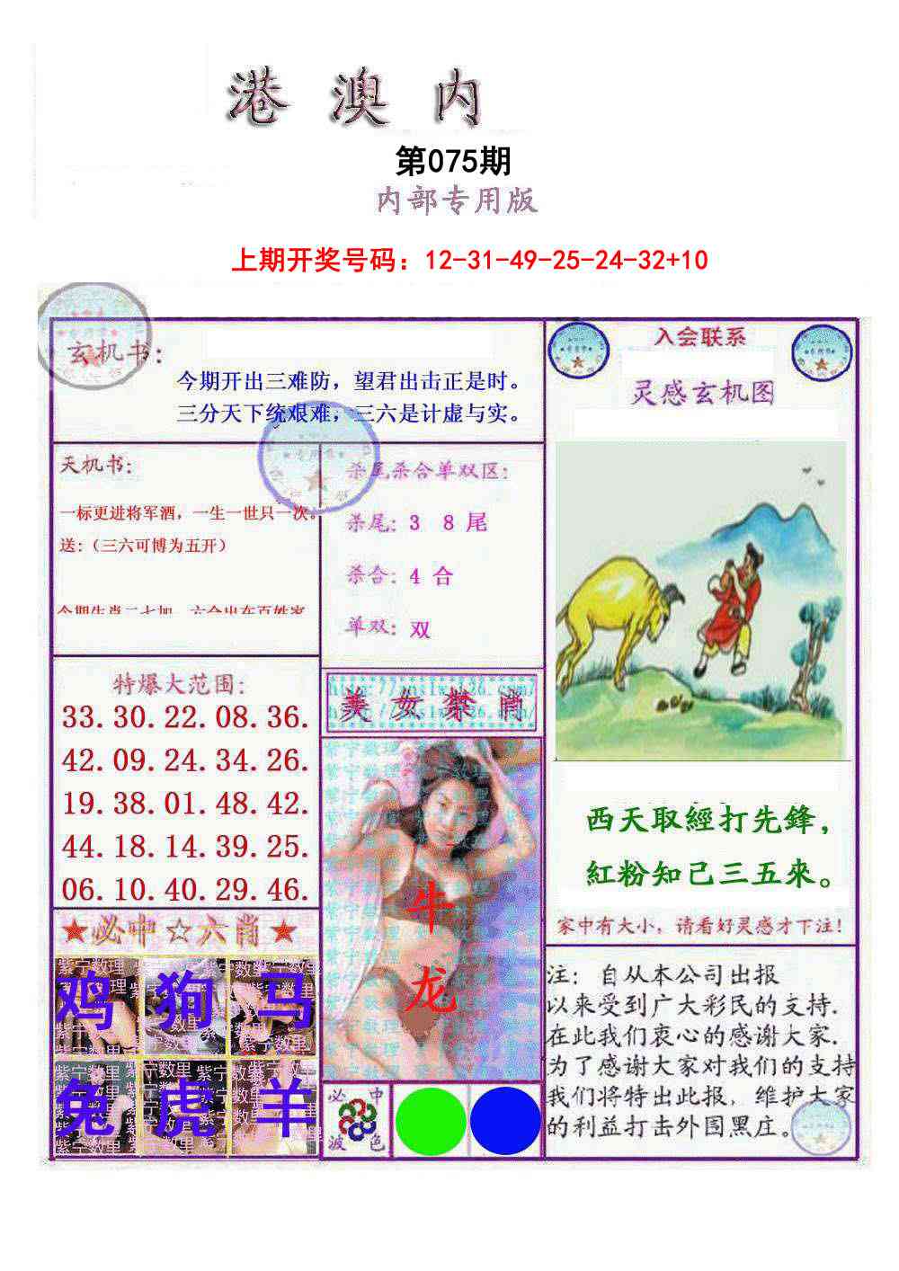 075期港澳内幕报[图]